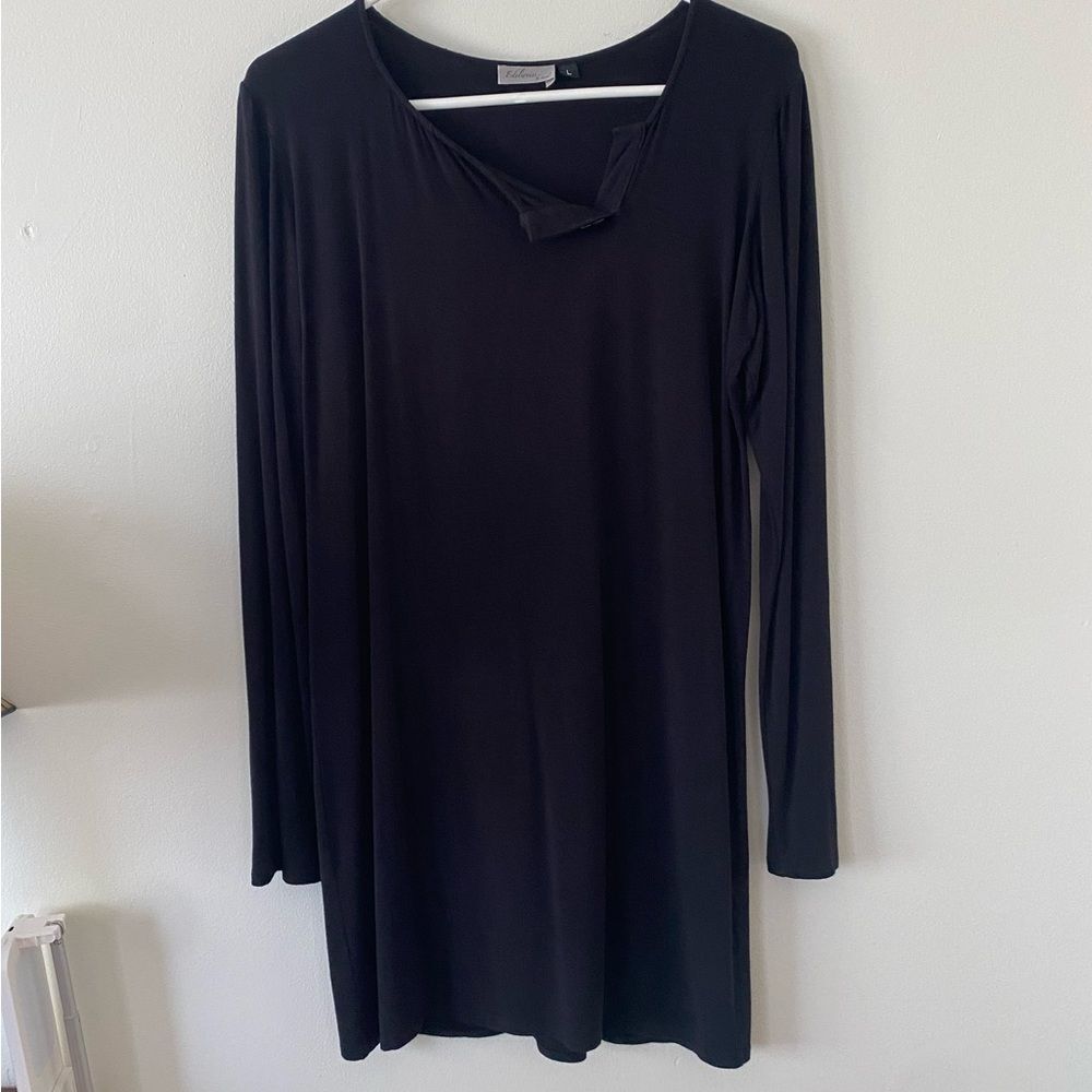 Edelweiss by Sarah Black Long Sleeve Mini Dress Size L - Picture 1 of 6